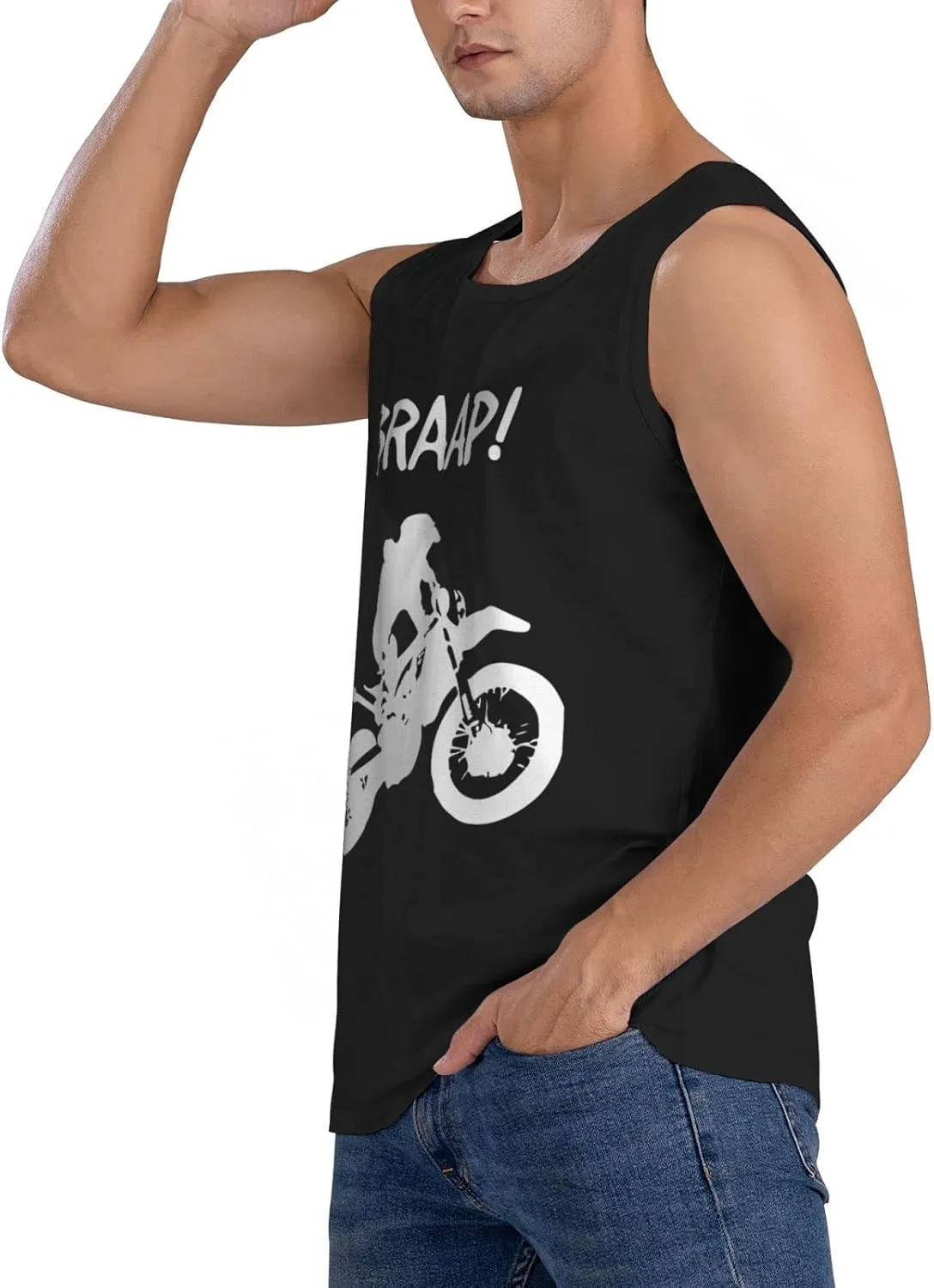 Men's Tank Top Sleeveless Tees Dirt Bike - Motocross Quick Dry Sport Shirts Muscle Workout Gym Beach T-Shirts