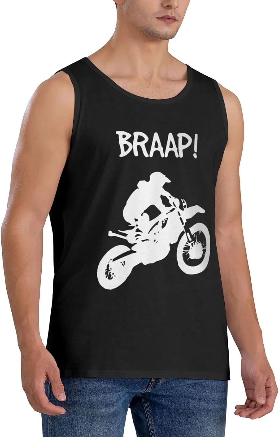 Men's Tank Top Sleeveless Tees Dirt Bike - Motocross Quick Dry Sport Shirts Muscle Workout Gym Beach T-Shirts