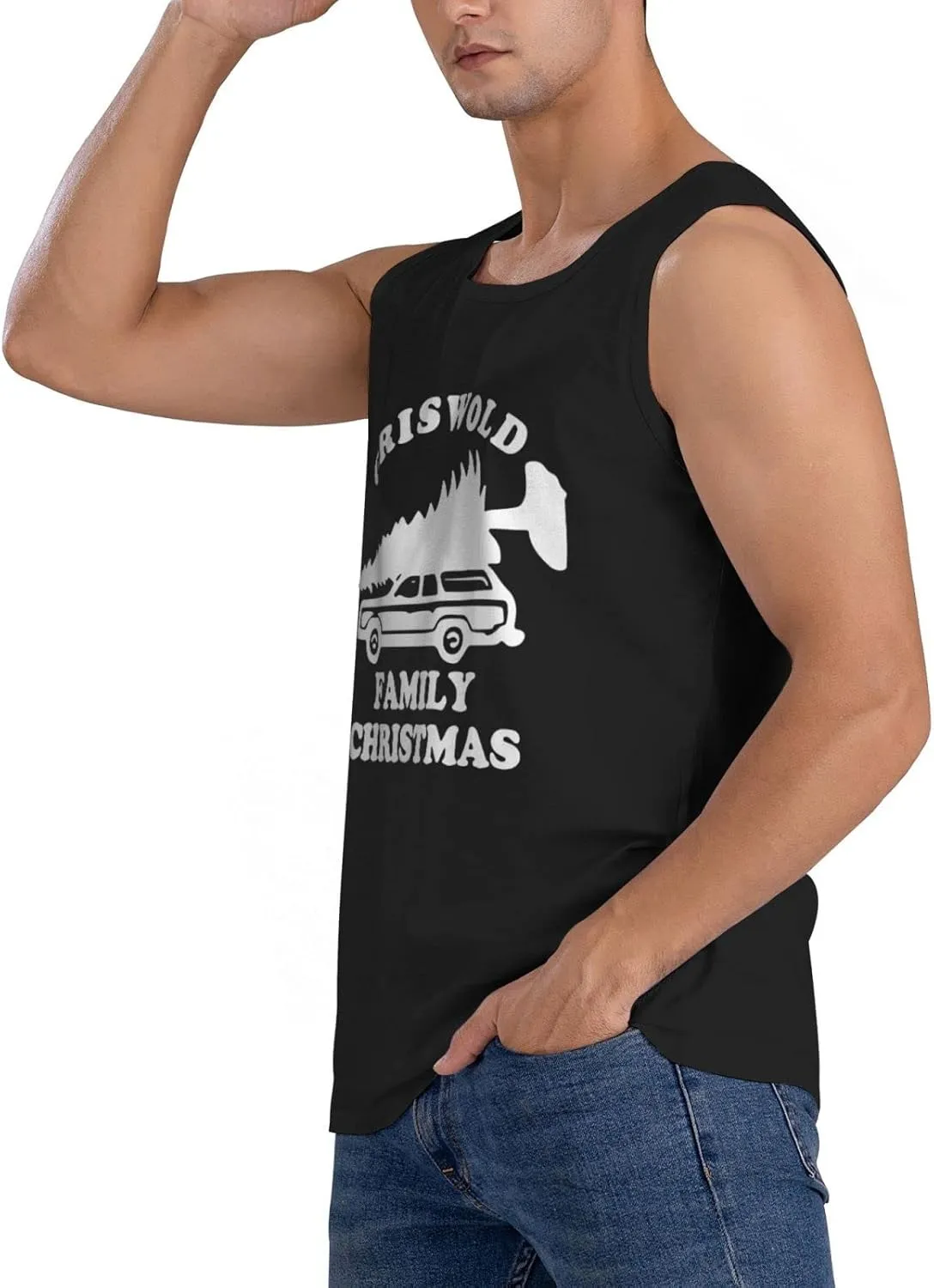 Men's Tank Top Sleeveless Tees Family Christmas Quick Dry Sport Shirts Muscle Workout Gym Beach T-Shirts