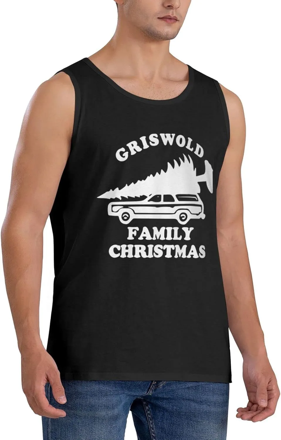 Men's Tank Top Sleeveless Tees Family Christmas Quick Dry Sport Shirts Muscle Workout Gym Beach T-Shirts