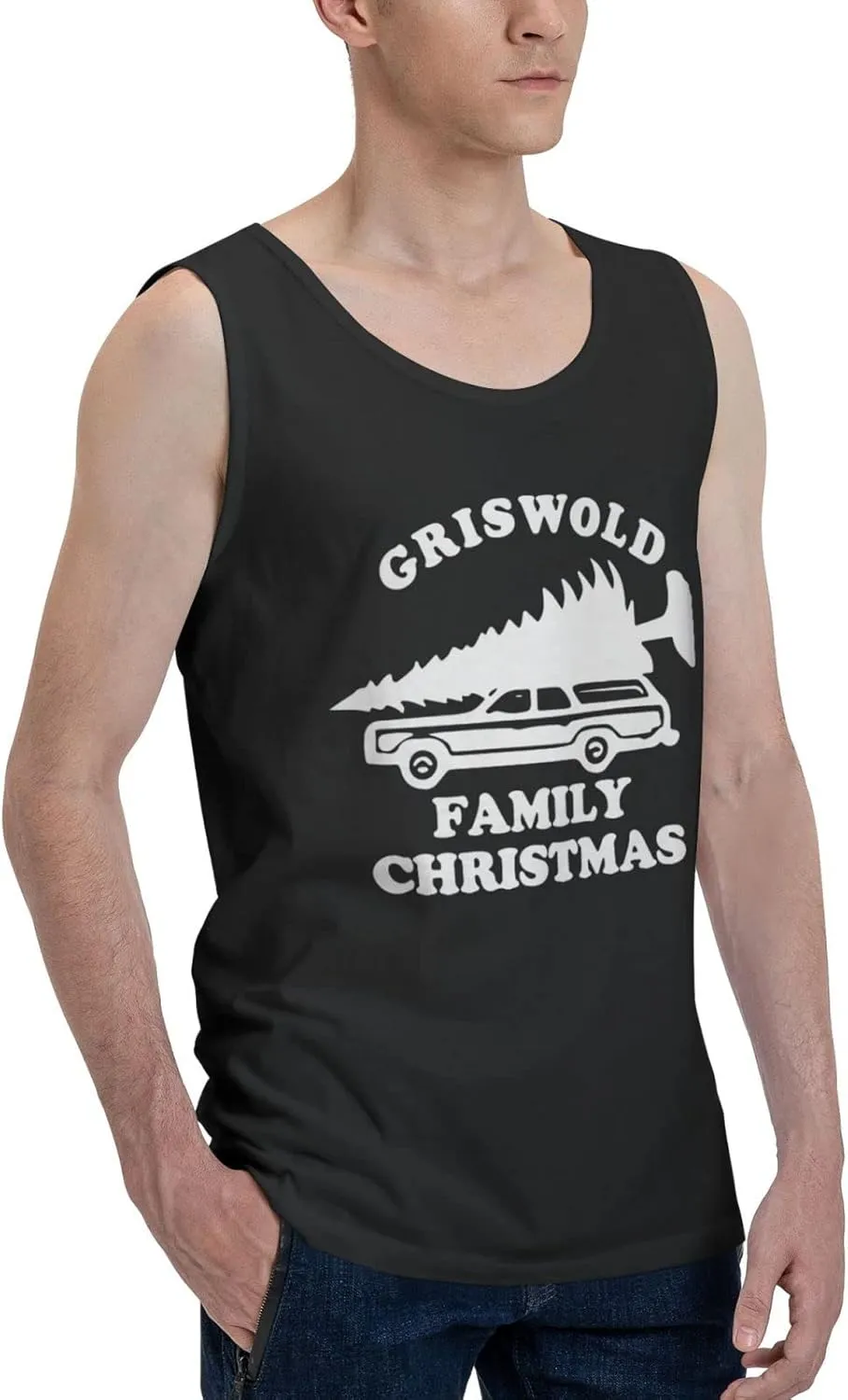 Men's Tank Top Sleeveless Tees Family Christmas Quick Dry Sport Shirts Muscle Workout Gym Beach T-Shirts
