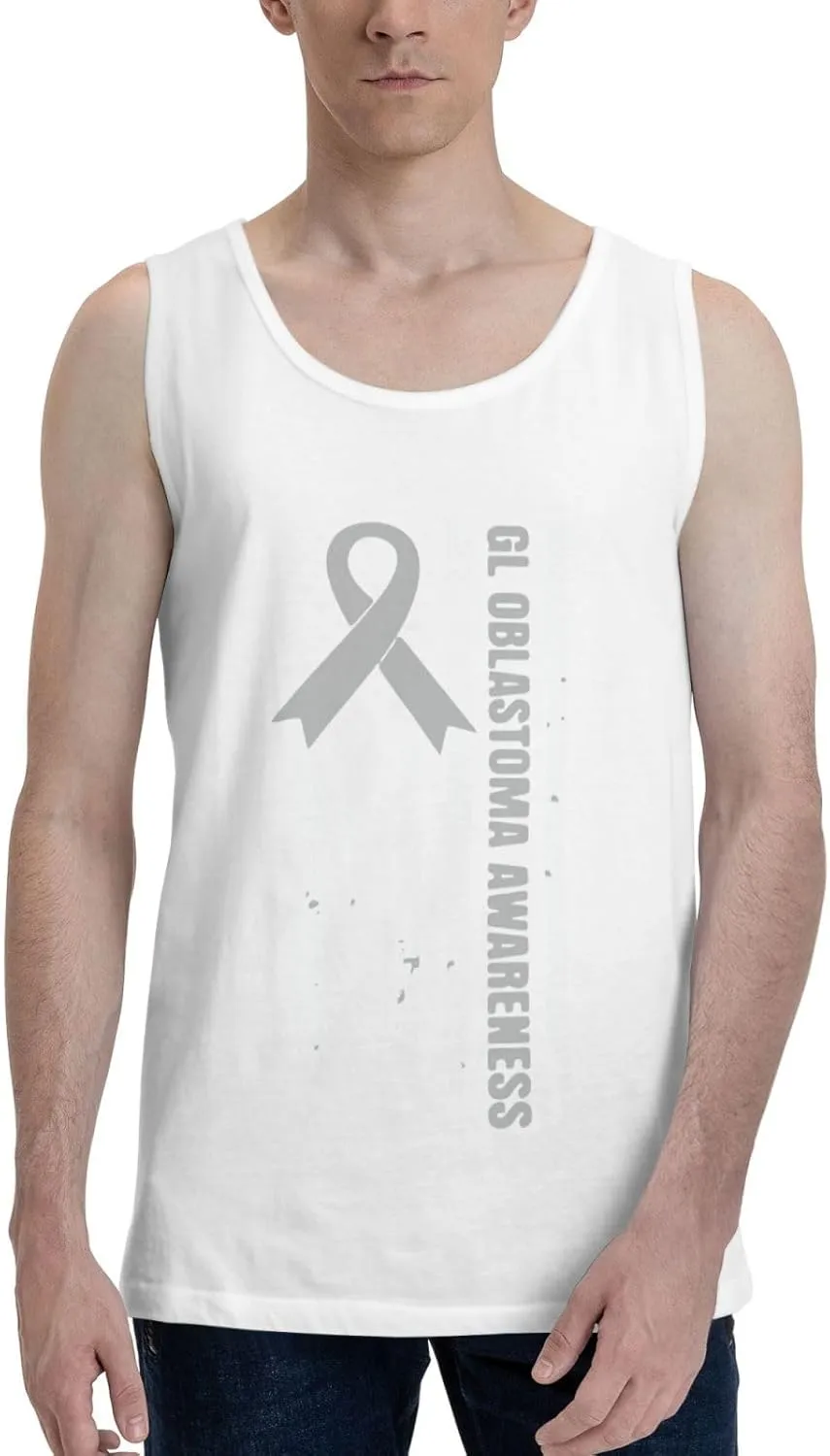 Men's Tank Top Sleeveless Tees Glioblastoma Awareness Quick Dry Sport Shirts Muscle Workout Gym Beach T-Shirts