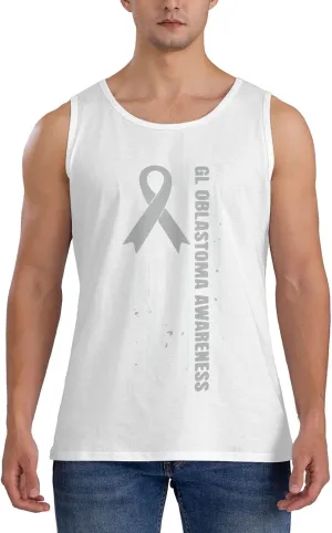 Men's Tank Top Sleeveless Tees Glioblastoma Awareness Quick Dry Sport Shirts Muscle Workout Gym Beach T-Shirts