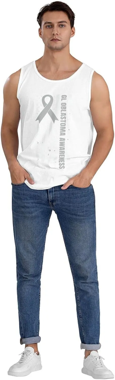 Men's Tank Top Sleeveless Tees Glioblastoma Awareness Quick Dry Sport Shirts Muscle Workout Gym Beach T-Shirts