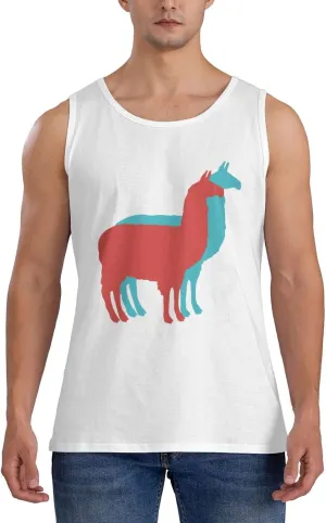 Men's Tank Top Sleeveless Tees Llamas Quick Dry Sport Shirts Muscle Workout Gym Beach T-Shirts