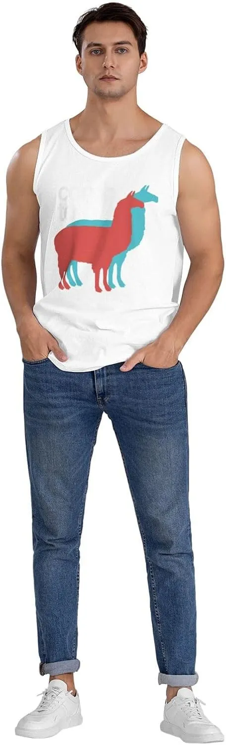 Men's Tank Top Sleeveless Tees Llamas Quick Dry Sport Shirts Muscle Workout Gym Beach T-Shirts