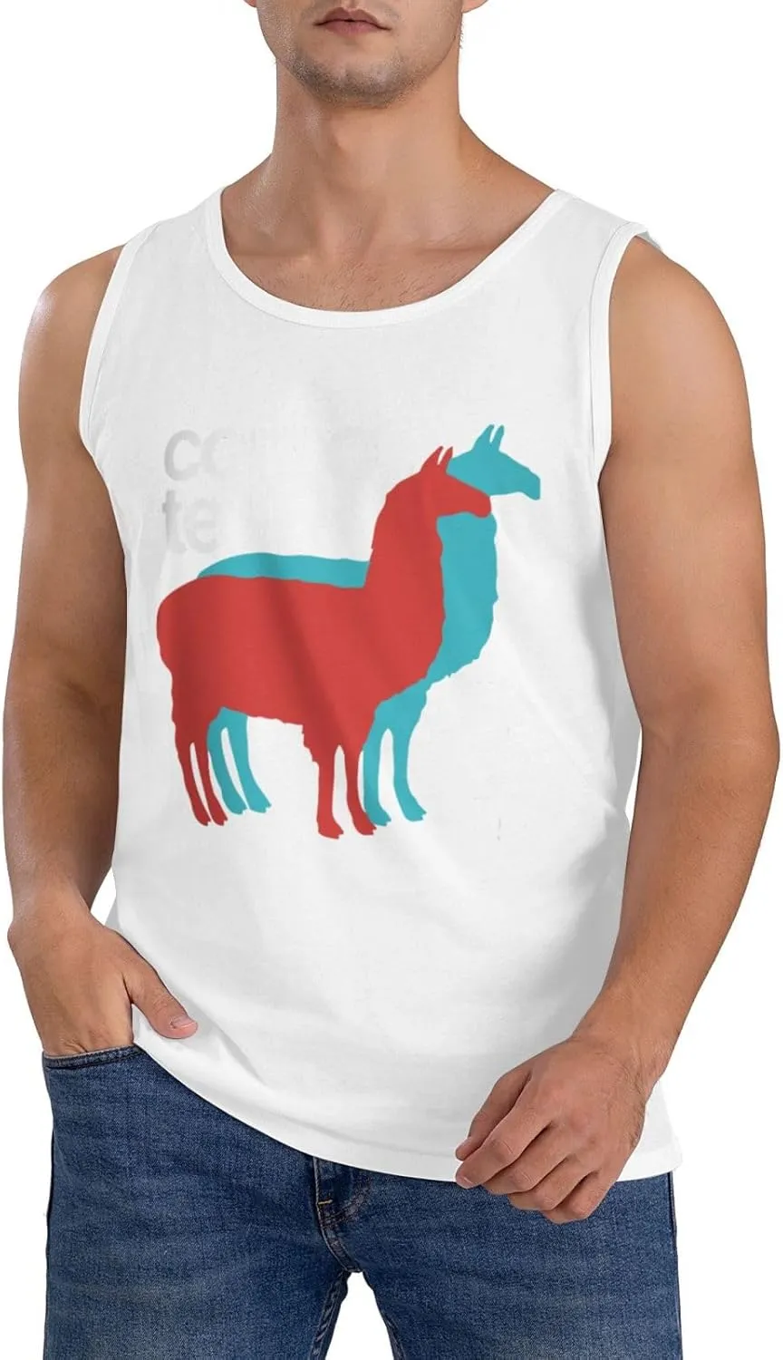 Men's Tank Top Sleeveless Tees Llamas Quick Dry Sport Shirts Muscle Workout Gym Beach T-Shirts