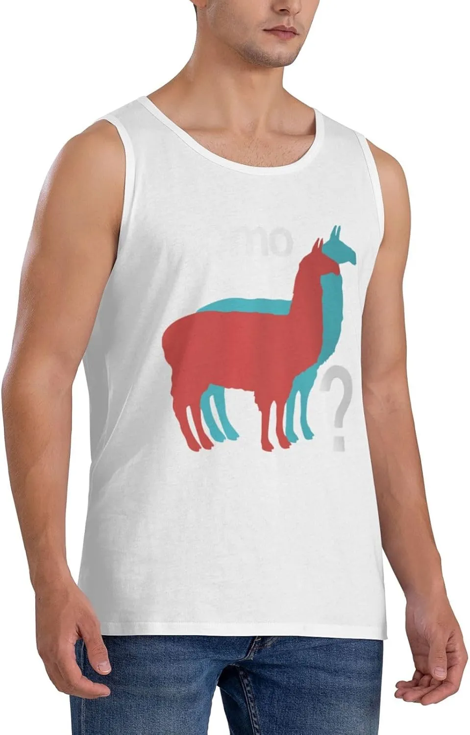 Men's Tank Top Sleeveless Tees Llamas Quick Dry Sport Shirts Muscle Workout Gym Beach T-Shirts