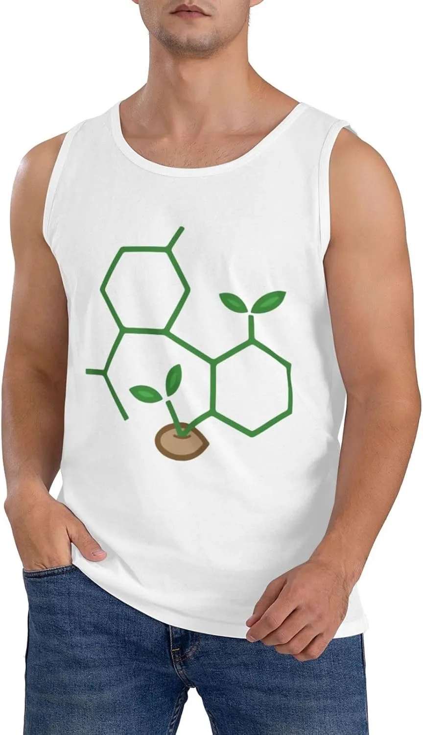 Men's Tank Top Sleeveless Tees Molecule Sprout Quick Dry Sport Shirts Muscle Workout Gym Beach T-Shirts