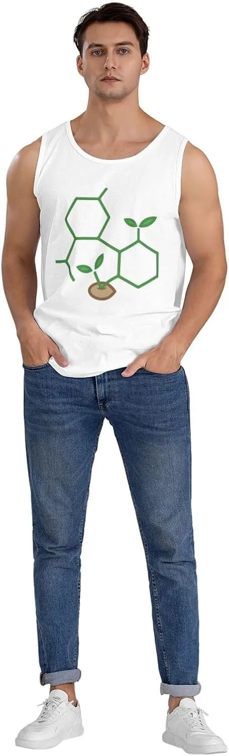 Men's Tank Top Sleeveless Tees Molecule Sprout Quick Dry Sport Shirts Muscle Workout Gym Beach T-Shirts