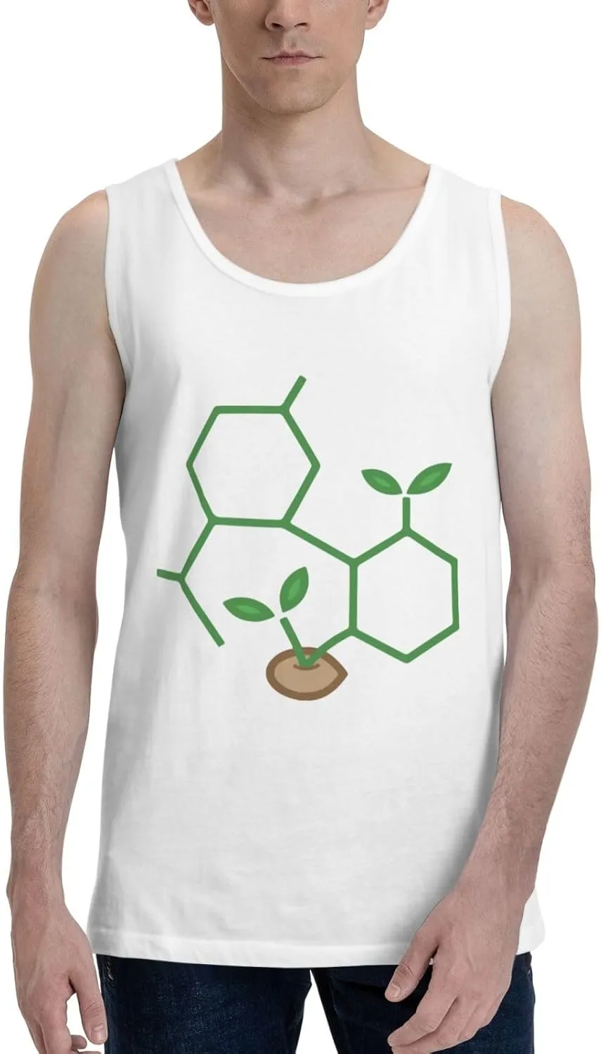 Men's Tank Top Sleeveless Tees Molecule Sprout Quick Dry Sport Shirts Muscle Workout Gym Beach T-Shirts