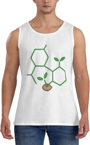 Men's Tank Top Sleeveless Tees Molecule Sprout Quick Dry Sport Shirts Muscle Workout Gym Beach T-Shirts