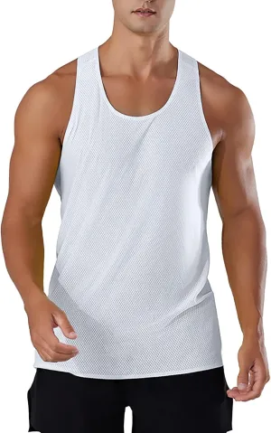 Mens Tank Top Soft Sleeveless Performance Boxing Moisture Wicking Muscle Tees Workout Running Athletic Quick Dry Tops