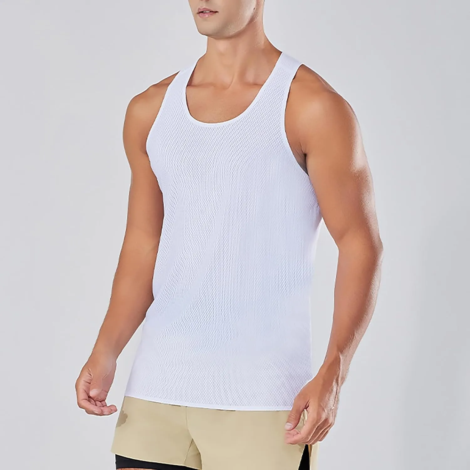 Mens Tank Top Soft Sleeveless Performance Boxing Moisture Wicking Muscle Tees Workout Running Athletic Quick Dry Tops