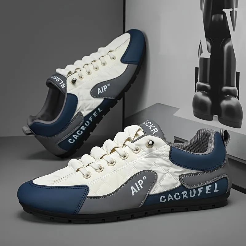 Men's Vintage Plaid Casual Sports Shoes, Breathable Sneakers with Round Toe