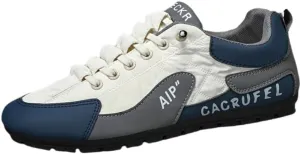 Men's Vintage Plaid Casual Sports Shoes, Breathable Sneakers with Round Toe