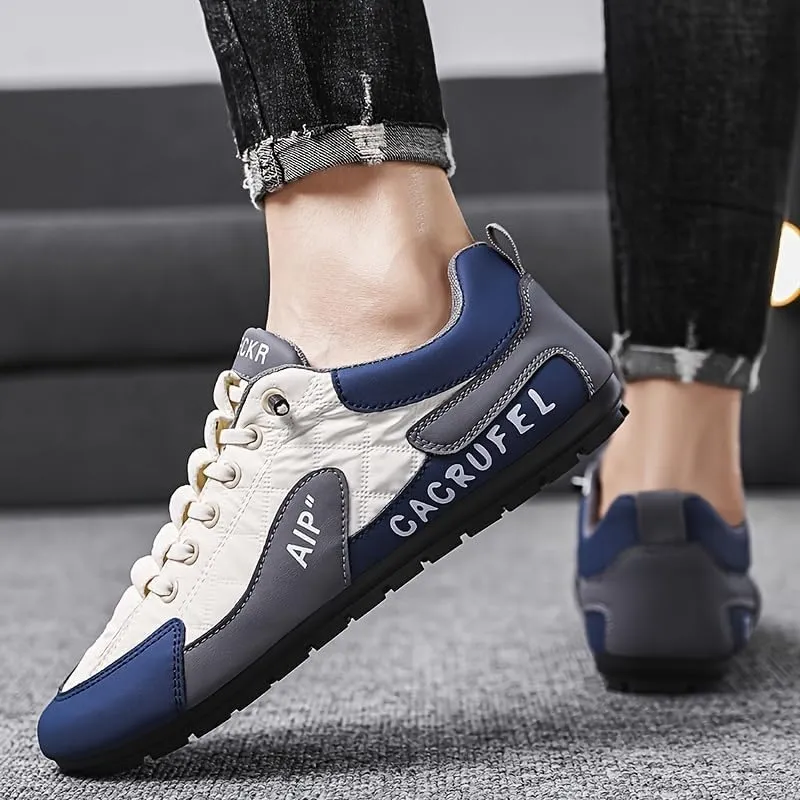 Men's Vintage Plaid Casual Sports Shoes, Breathable Sneakers with Round Toe