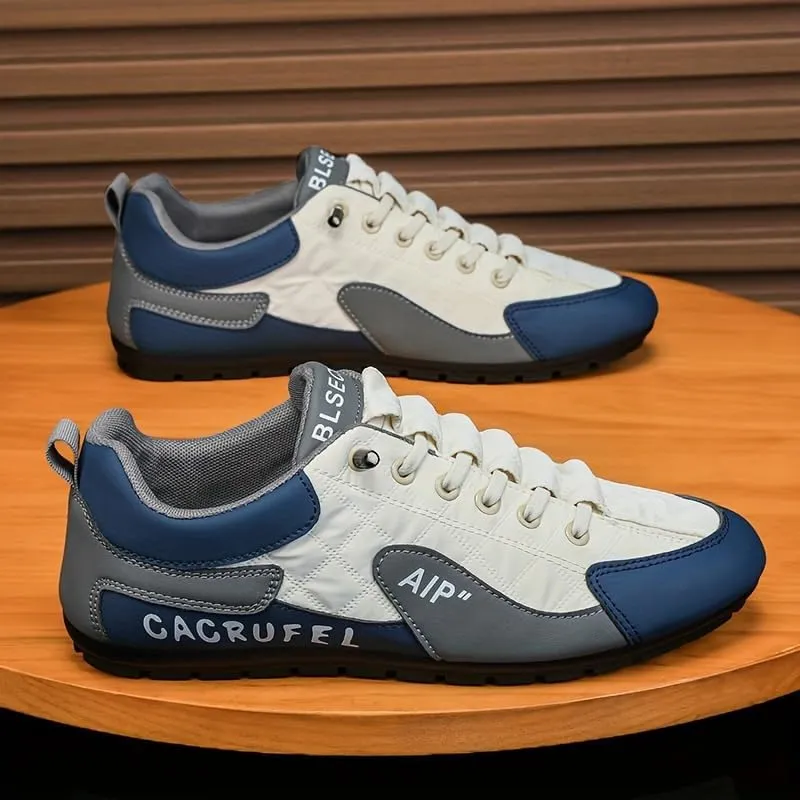 Men's Vintage Plaid Casual Sports Shoes, Breathable Sneakers with Round Toe