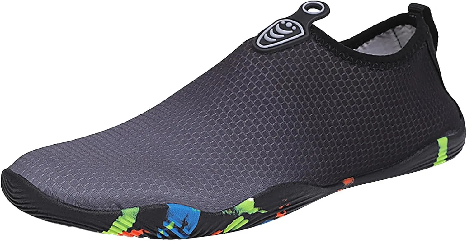 Mens Water Shoes Wide Width Breathable Barefoot Shoes Wide Feet Beach Sports Quick Dry for Boating Fishing Diving Surfing