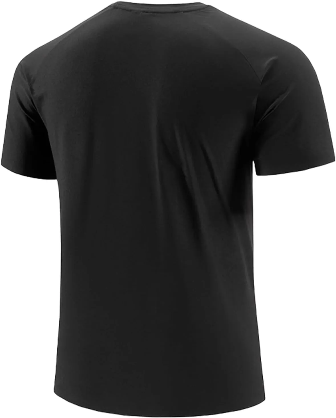 Men's Workout Running Shirts Causal Short Sleeve Crewneck Athletic T-Shirts Quick Dry Gym Shirts with Zipper Pockets