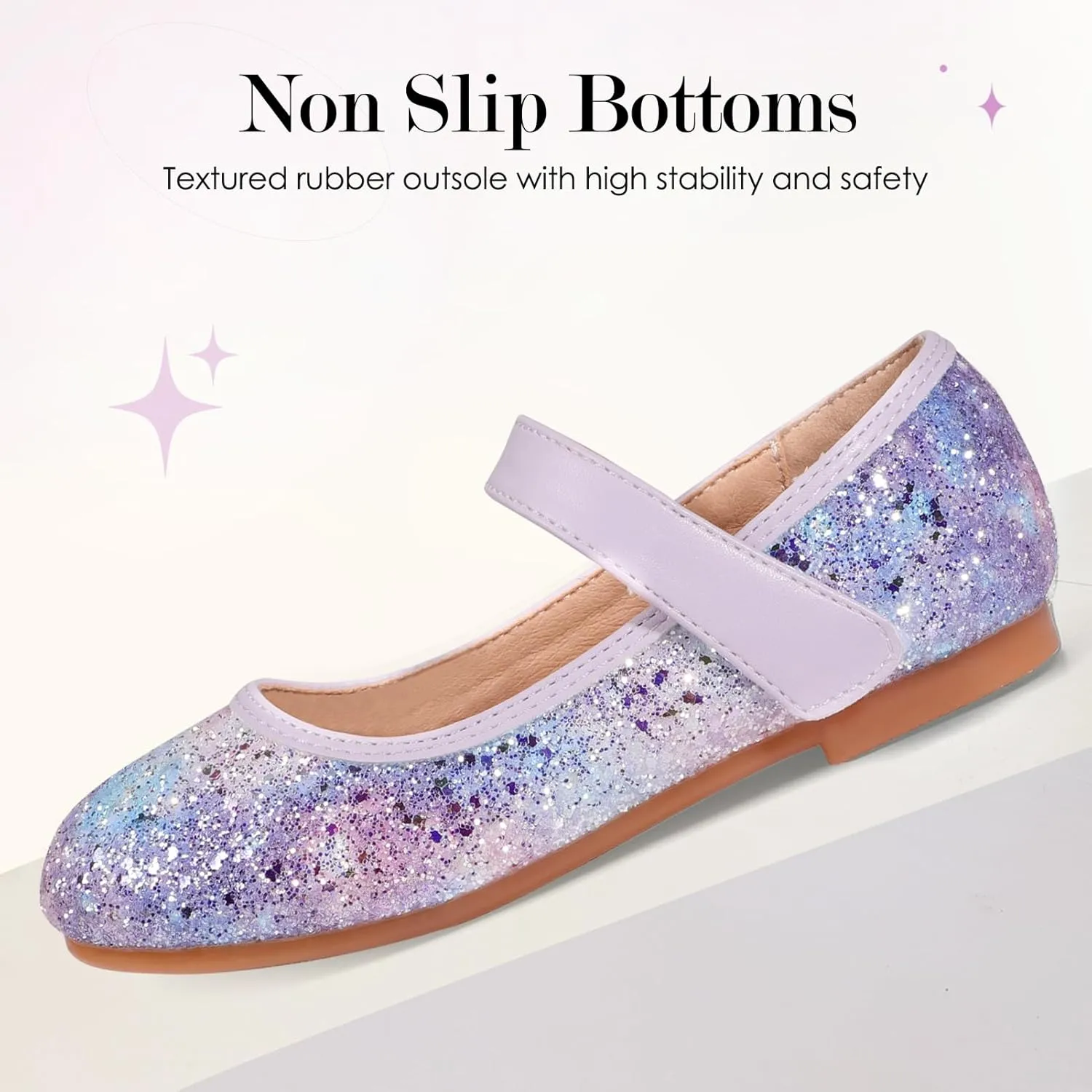 Mermaid Glitter Princess Ballet Flats for Girls, Mary Jane Shoes Dress Shoes for Girl Back to School Princess Wedding Shoes (Toddler/Little Kid/Big Kids)