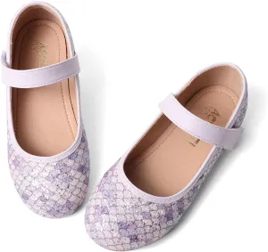 Mermaid Glitter Princess Ballet Flats for Girls, Mary Jane Shoes Dress Shoes for Girl Back to School Princess Wedding Shoes (Toddler/Little Kid/Big Kids)