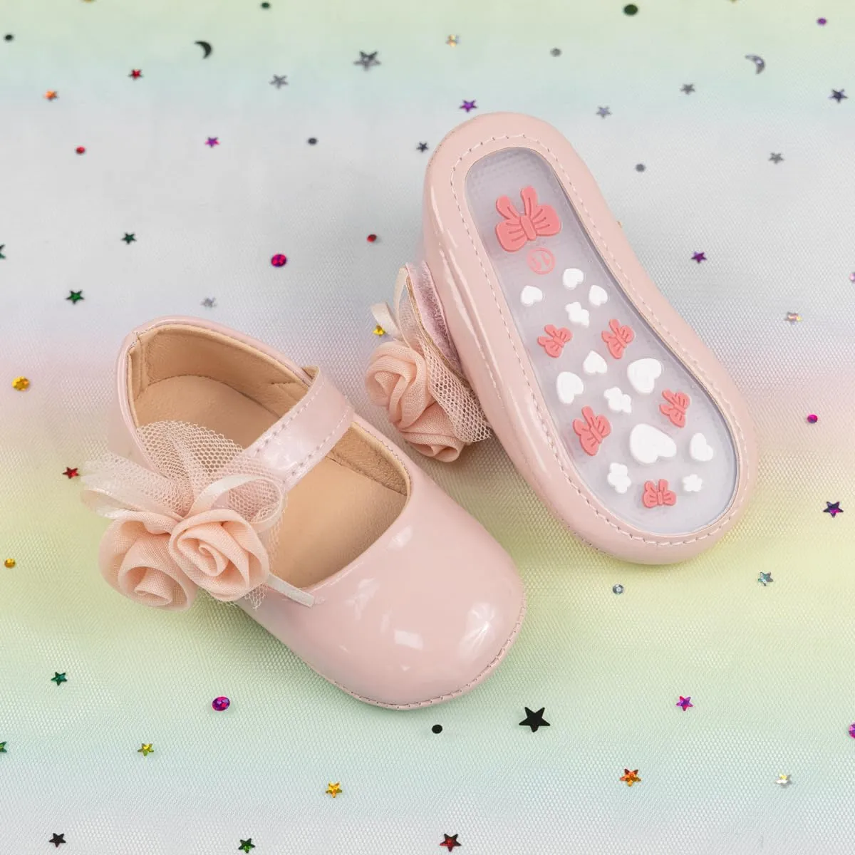 Miamooi Infant Baby Girls Wedding Dress Shoes Bow Ballet Princess Mary Jane Flats Toddler First Walkers Sneaker Newborn Crib Baptism Shoes