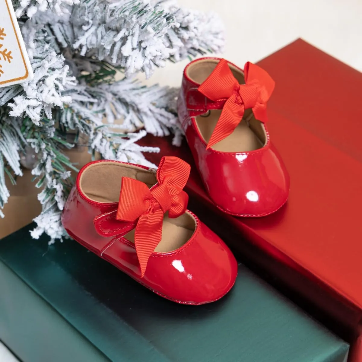 Miamooi Infant Baby Girls Wedding Dress Shoes Bow Ballet Princess Mary Jane Flats Toddler First Walkers Sneaker Newborn Crib Baptism Shoes
