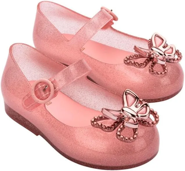 mini melissa Sweet Love Fly Mary Jane Jelly Shoes for Babies & Toddlers - Ballet Flats w/Butterfly Design & Adjustable Strap