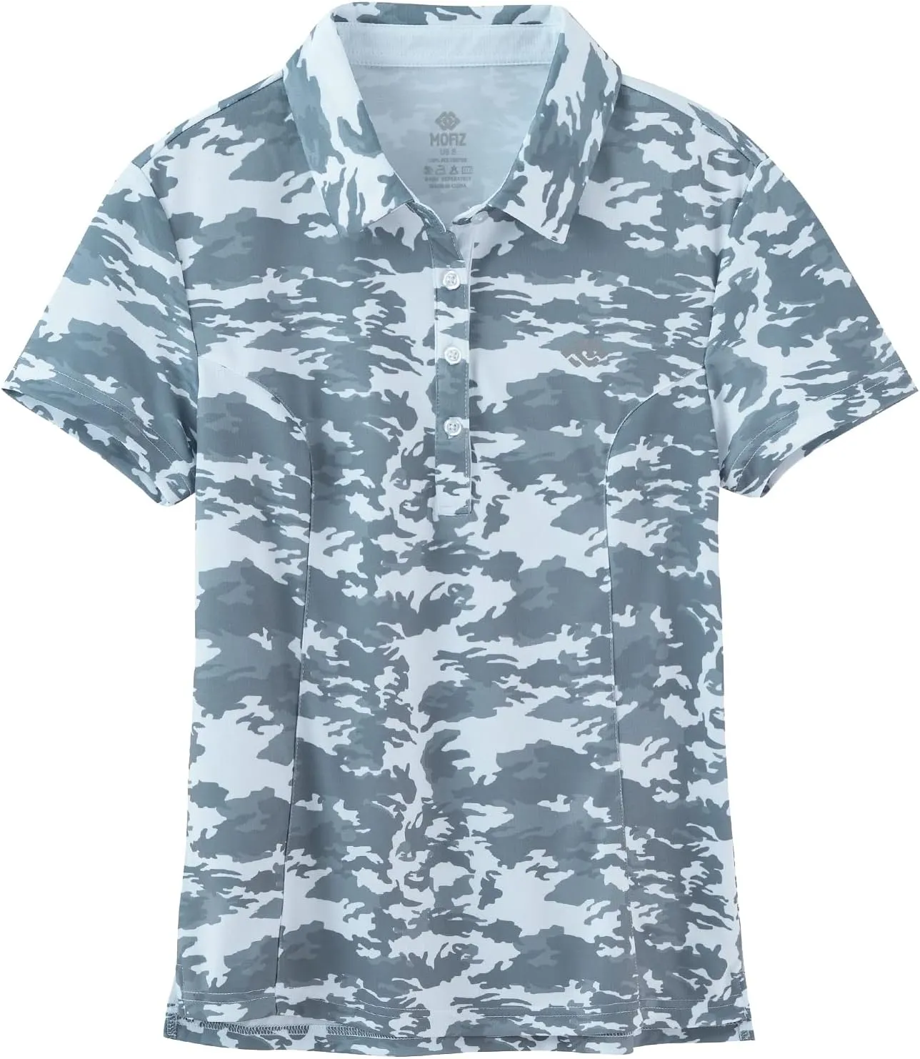 MoFiz Womens Short Sleeve Golf Polo Shirts Quick Dry Camo Lightweight UPF 50  Tennis Sports Athletic Tops Casual