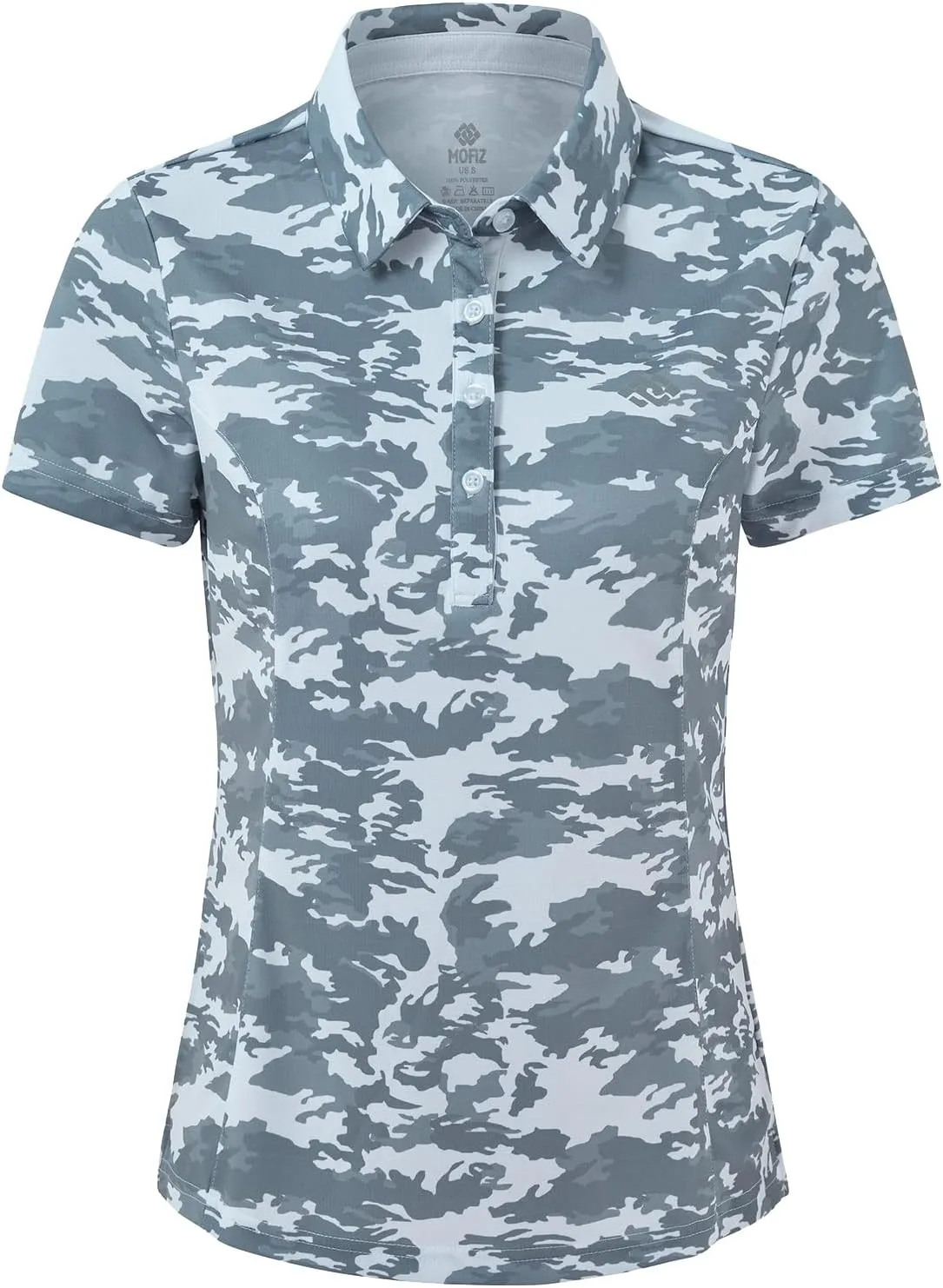 MoFiz Womens Short Sleeve Golf Polo Shirts Quick Dry Camo Lightweight UPF 50  Tennis Sports Athletic Tops Casual