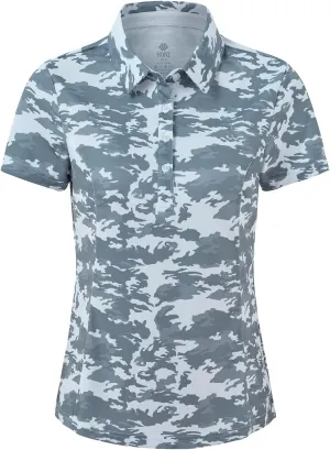 MoFiz Womens Short Sleeve Golf Polo Shirts Quick Dry Camo Lightweight UPF 50  Tennis Sports Athletic Tops Casual