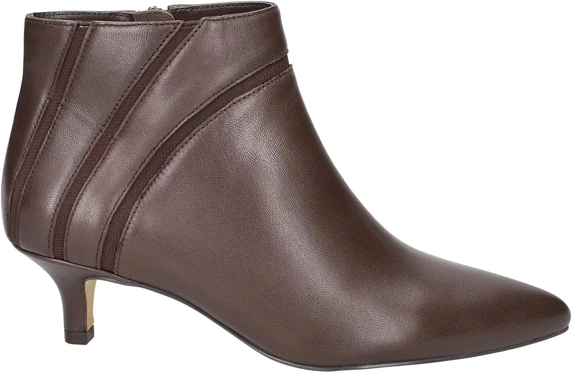 MOOMMO Women Low Kitten Heel Suede Ankle Boots Bow Pointed Closed Toe Zipper Chelsea Boots 2" Heels Buckle Strap Faux Suede Boot Zip Up Short Dress Booties Fall Office Wedding Comfy Cute 4-11 M US