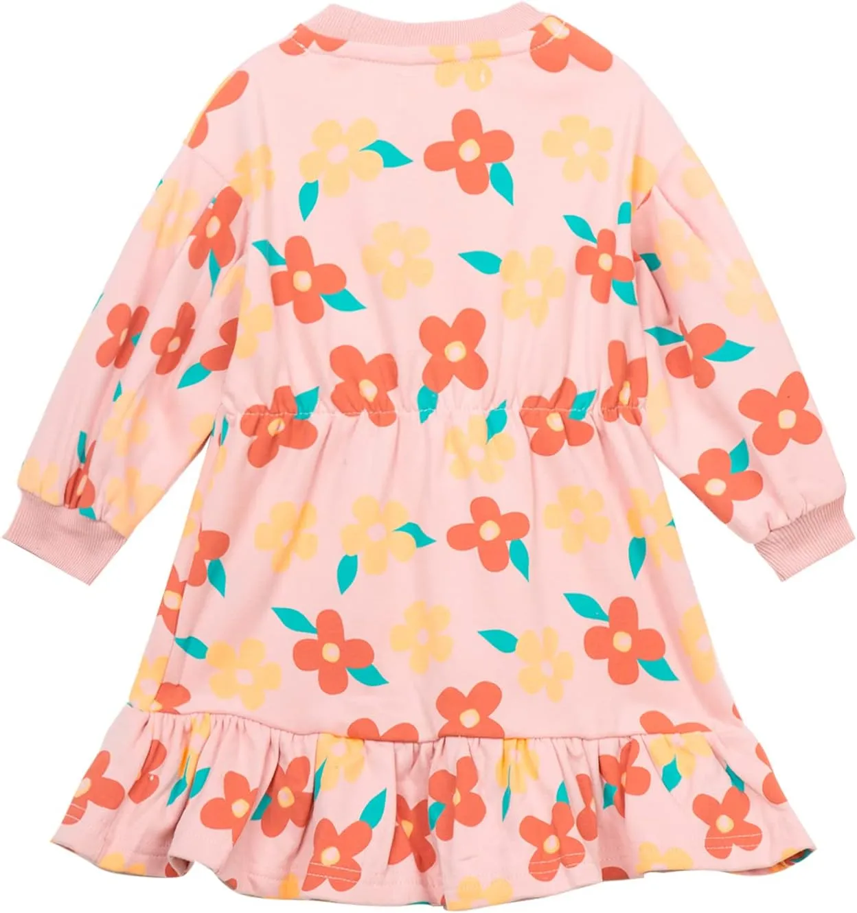 Mud Kingdom Little Girls Love Heart Smocked Sweatshirt Dress Long Sleeve Colorful