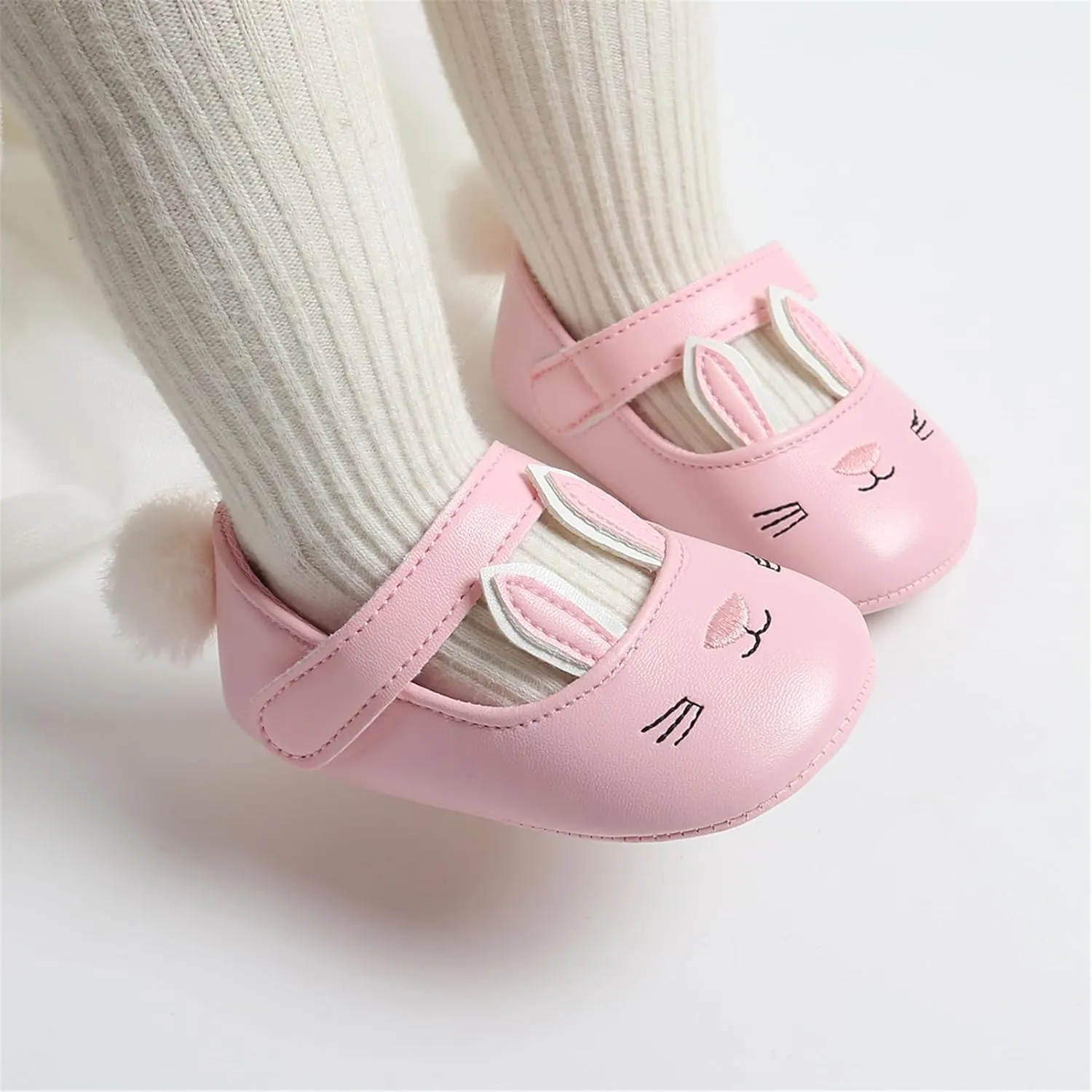 myppgg Baby Girls Mary Jane Flats Sparkly Bowknot Princess Dress Crib Shoes Non-Slip for Toddler First Walkers