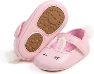 myppgg Baby Girls Mary Jane Flats Sparkly Bowknot Princess Dress Crib Shoes Non-Slip for Toddler First Walkers