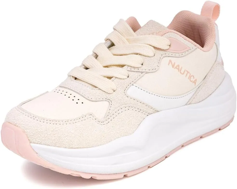 Nautica Girls' Sneakers - Lace-Up Tennis Shoes, Casual & Comfortable for Toddlers,Toddler, Little Kids & Big Kids (Platform/Regular)