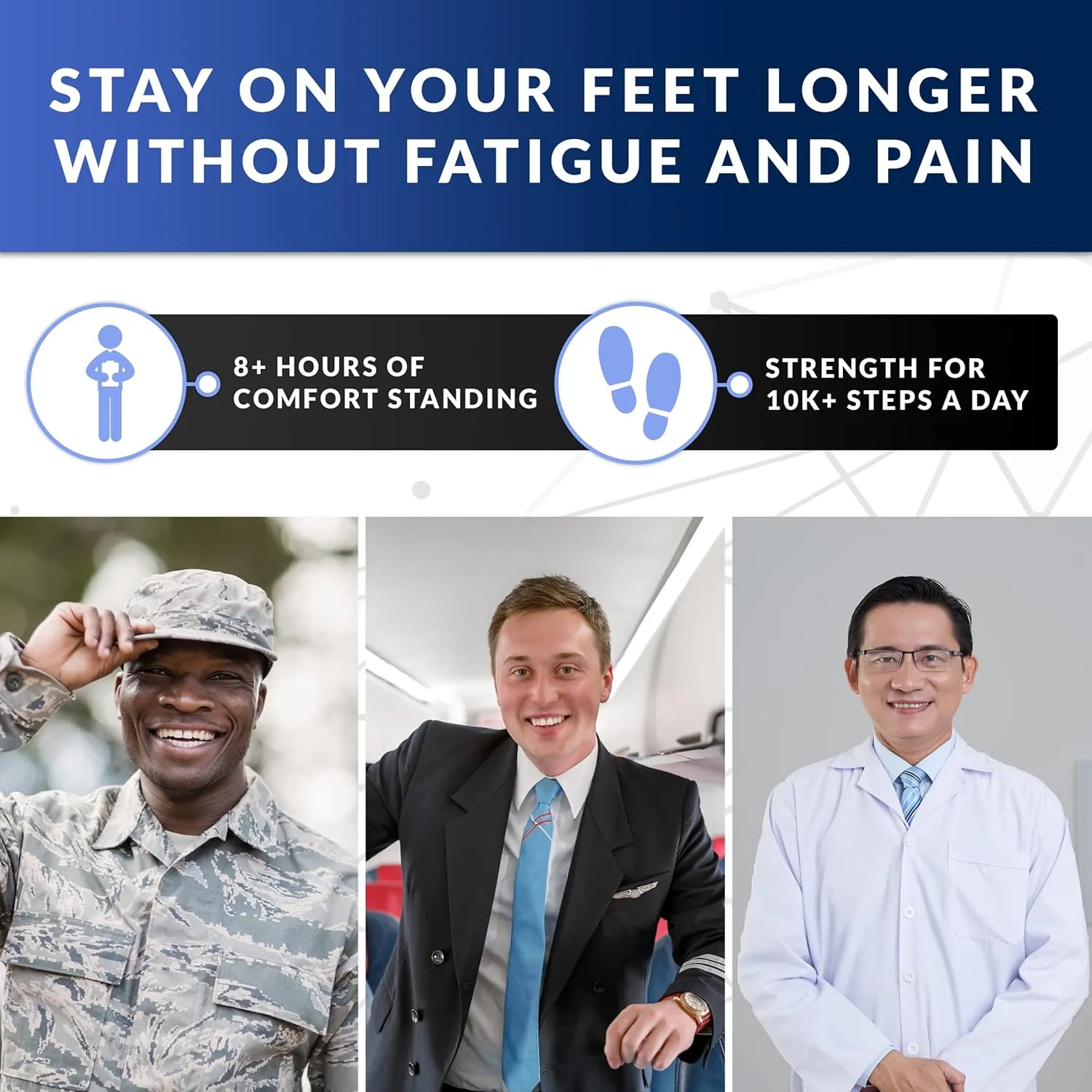 [New 2025] Orthotic Work Insoles - Work Boot Inserts for Standing All Day - Anti Fatigue Medium Arch Support Shoe Insoles Men Women Insert for Plantar Fasciitis - Flat Feet Leg Feet Pain Relief