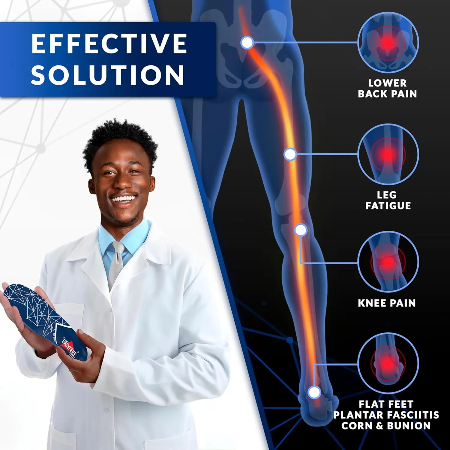 [New 2025] Orthotic Work Insoles - Work Boot Inserts for Standing All Day - Anti Fatigue Medium Arch Support Shoe Insoles Men Women Insert for Plantar Fasciitis - Flat Feet Leg Feet Pain Relief