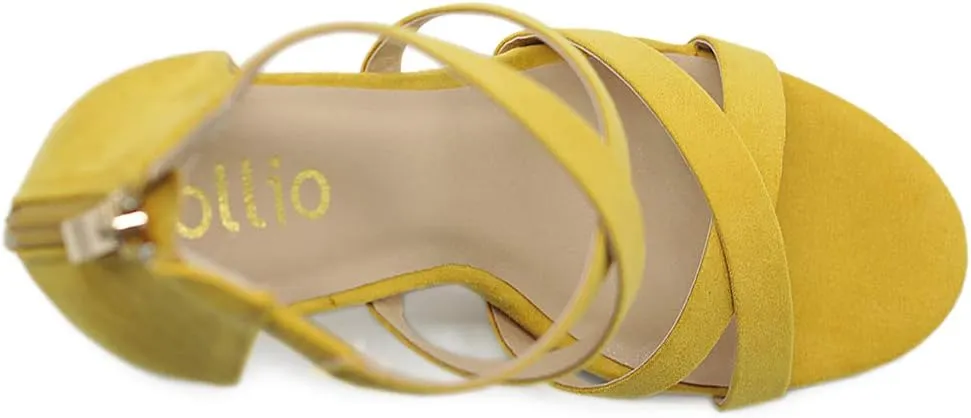 Ollio Women's Shoes Faux Suede or Faux Leather Ankle Toe Cross Strap Zip Up High Heels Pumps Sandals H98