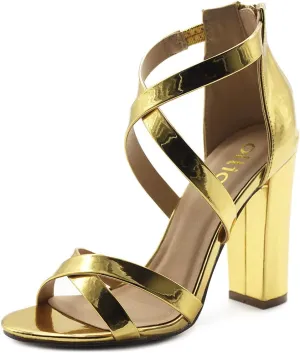 Ollio Women's Shoes Faux Suede or Faux Leather Ankle Toe Cross Strap Zip Up High Heels Pumps Sandals H98