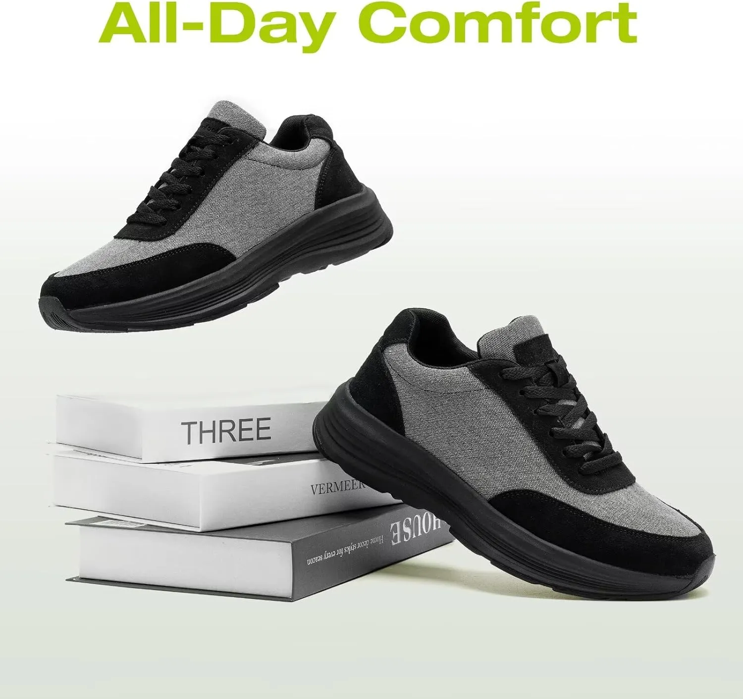 OrthoComfoot Men's Orthopedic Fashion Sneakers: Comfortable Casual Arch Support Walking Shoes for Plantar Fasciitis and Flat Feet, Orthotic Tennis Work Shoes for Foot and Heel Pain