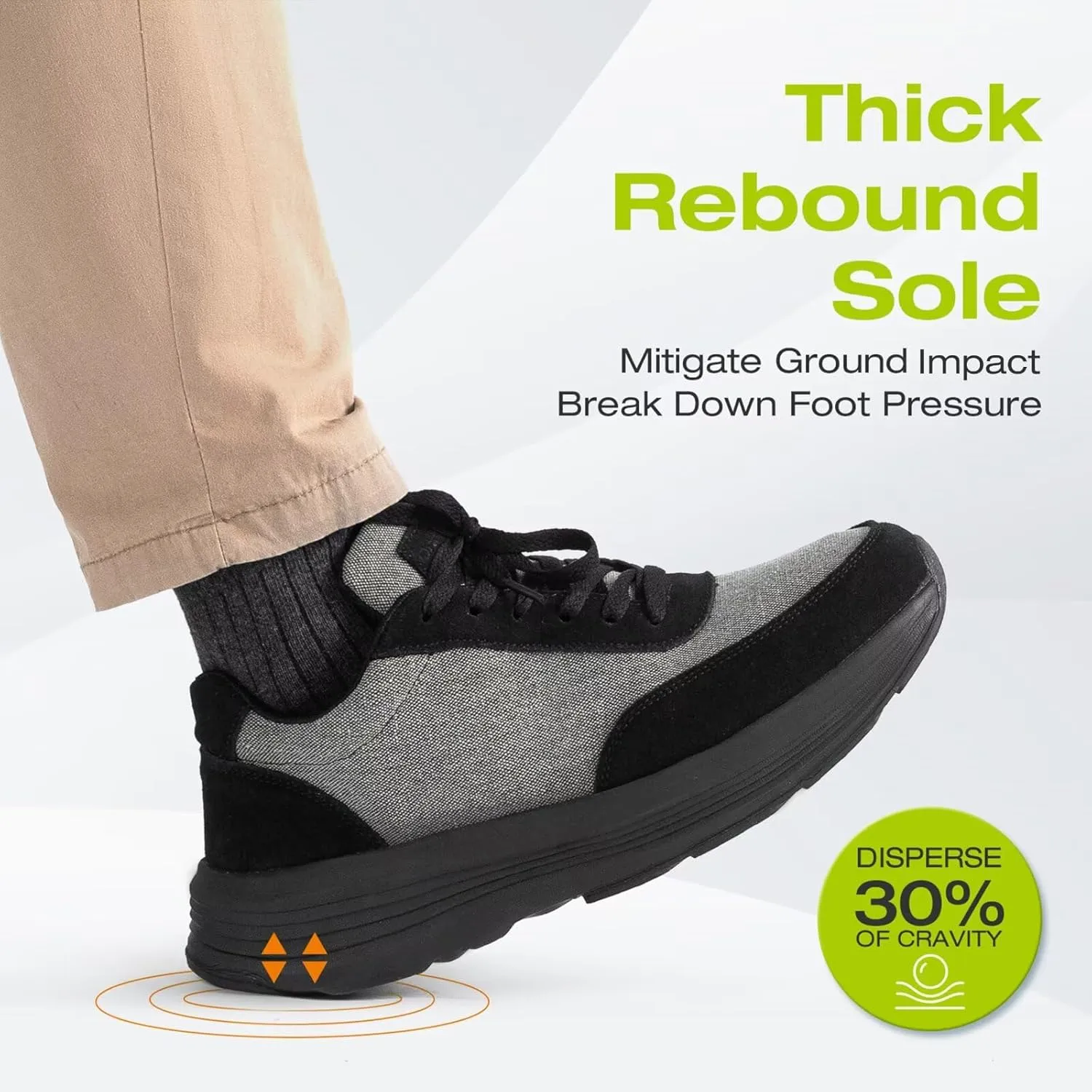 OrthoComfoot Men's Orthopedic Fashion Sneakers: Comfortable Casual Arch Support Walking Shoes for Plantar Fasciitis and Flat Feet, Orthotic Tennis Work Shoes for Foot and Heel Pain
