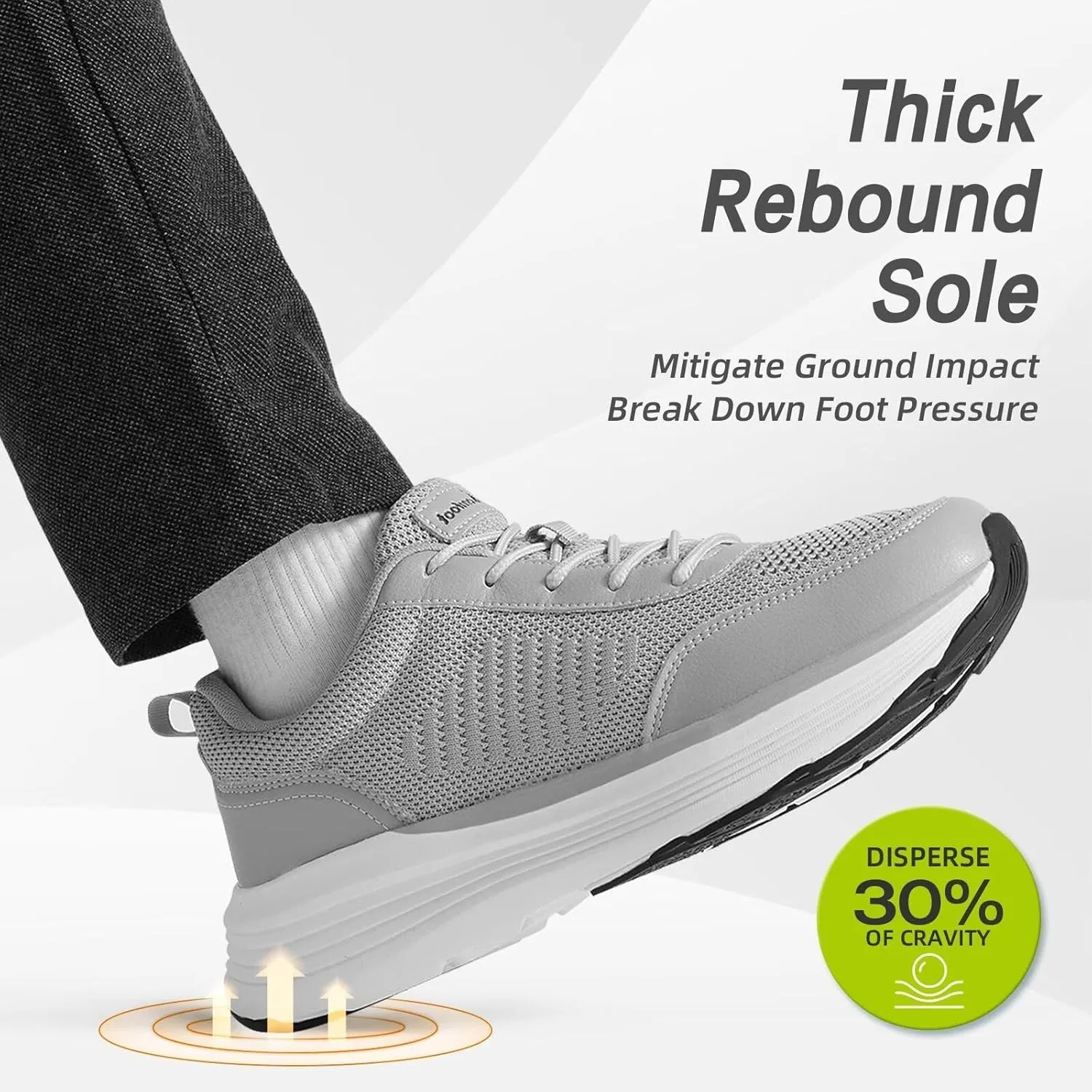 OrthoComfoot Men's Orthopedic Fashion Sneakers with Arch Support: Casual Plantar Fasciitis Walking Shoes for Flat Feet, Comfortable Orthotic Outdoor Shoes for Foot and Heel Pain Relief