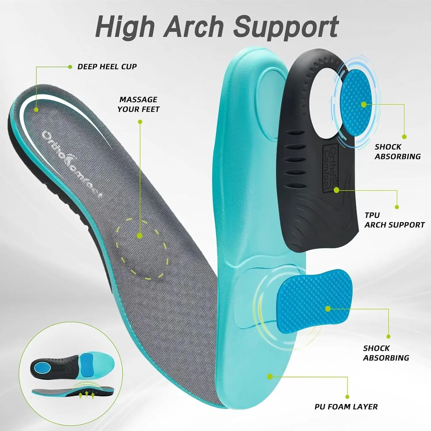 OrthoComfoot Men's Orthopedic Fashion Sneakers with Arch Support: Casual Plantar Fasciitis Walking Shoes for Flat Feet, Comfortable Orthotic Outdoor Shoes for Foot and Heel Pain Relief