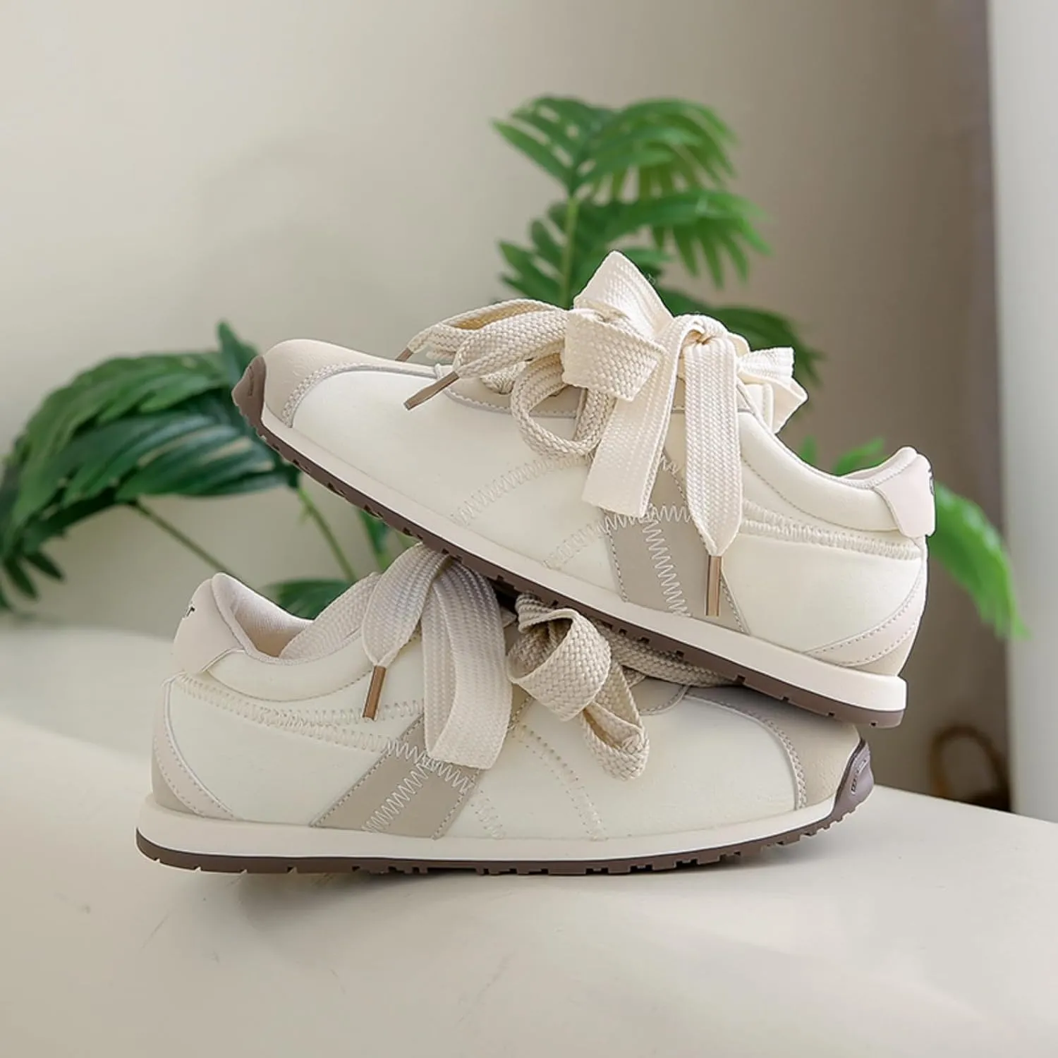Patchwork Casual Lace Up Non - Slip Walking Shoes for Women. Comfortable Tennis Running Shoes, Womens Fashion Sneakers