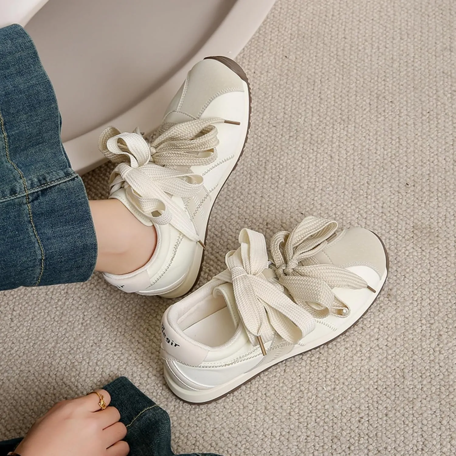 Patchwork Casual Lace Up Non - Slip Walking Shoes for Women. Comfortable Tennis Running Shoes, Womens Fashion Sneakers