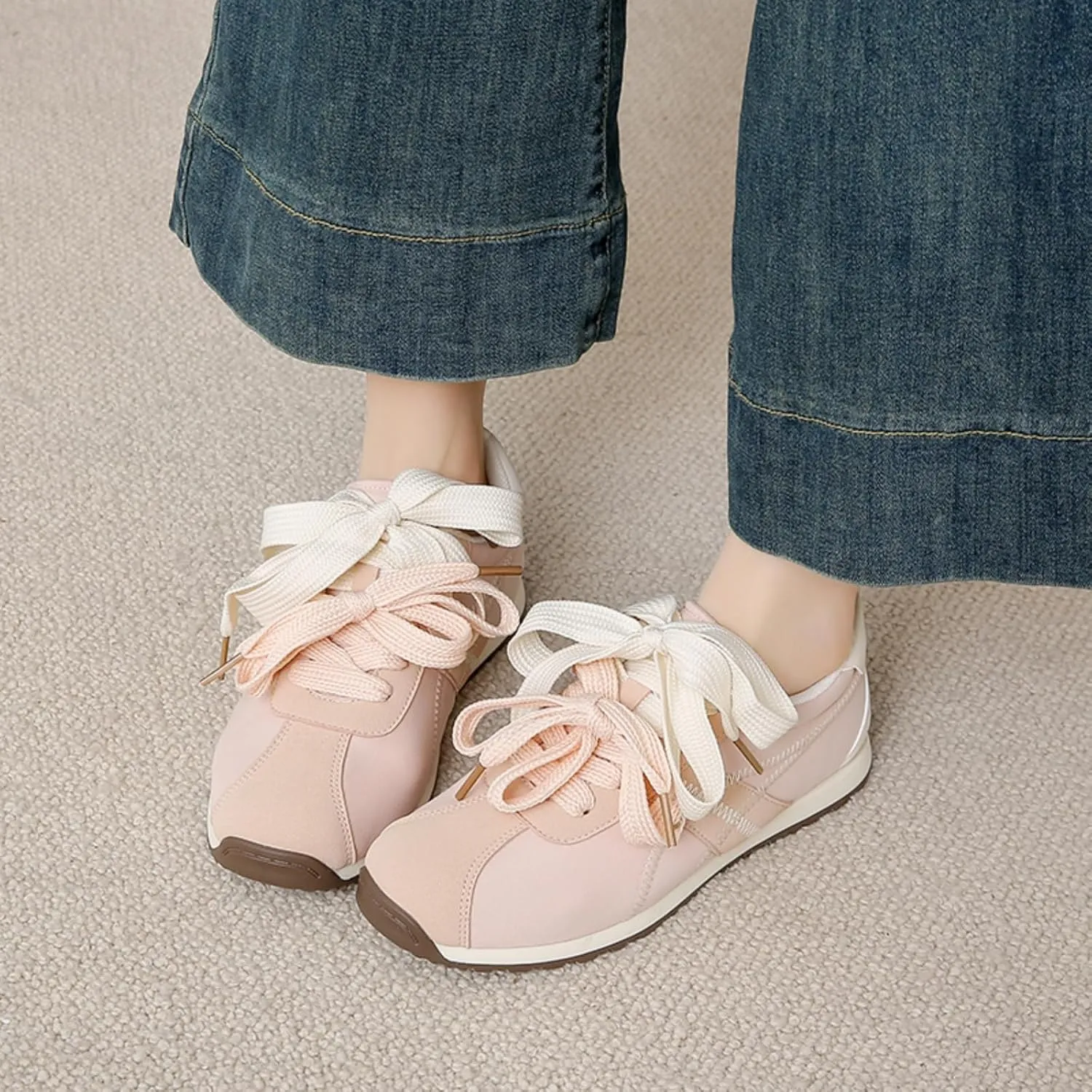 Patchwork Casual Lace Up Non - Slip Walking Shoes for Women. Comfortable Tennis Running Shoes, Womens Fashion Sneakers