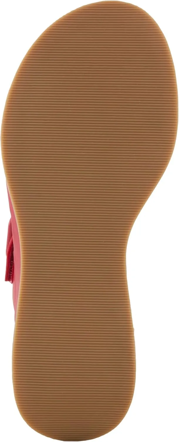 PATRIZIA Women's CATTANEO Hook and Loop Platform Wedge Sandals - Laser-Cut Design, Faux Leather, Cushioned Footbed