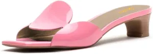 Pazzion Women Circle Slides Sandals Patent Leather Comfortable Low Heels Glossy Open Toe Party Shoes Size 4-16 US